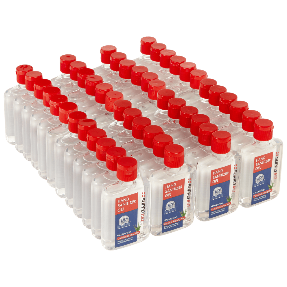 48-Pack: SupplyAid Hand Sanitizer Gel with Soothing Aloe 2 oz