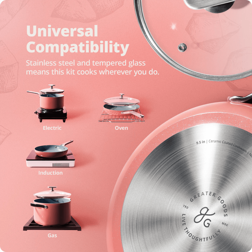 Oven-safe and compatible with all surfaces, including induction