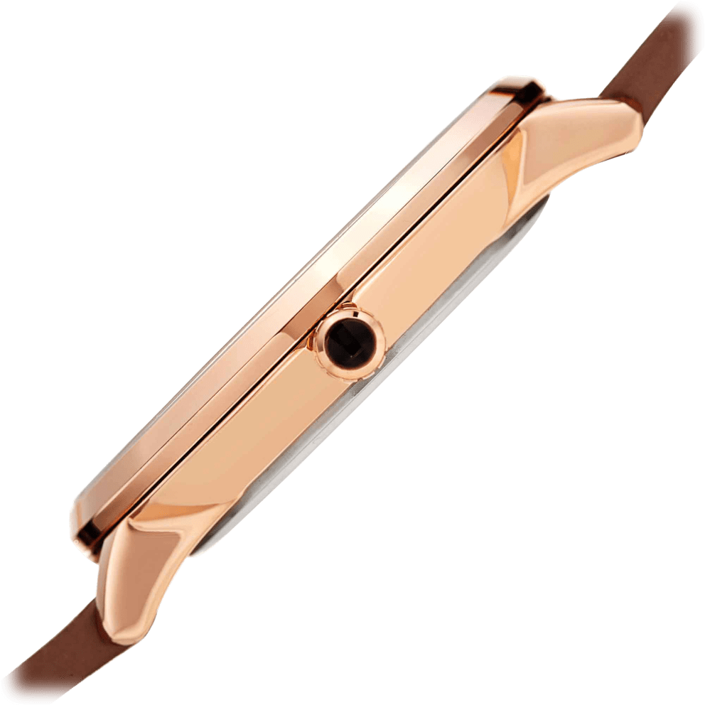 Rose Gold Case w/ Dark Brown Strap and Dark Brown Dial