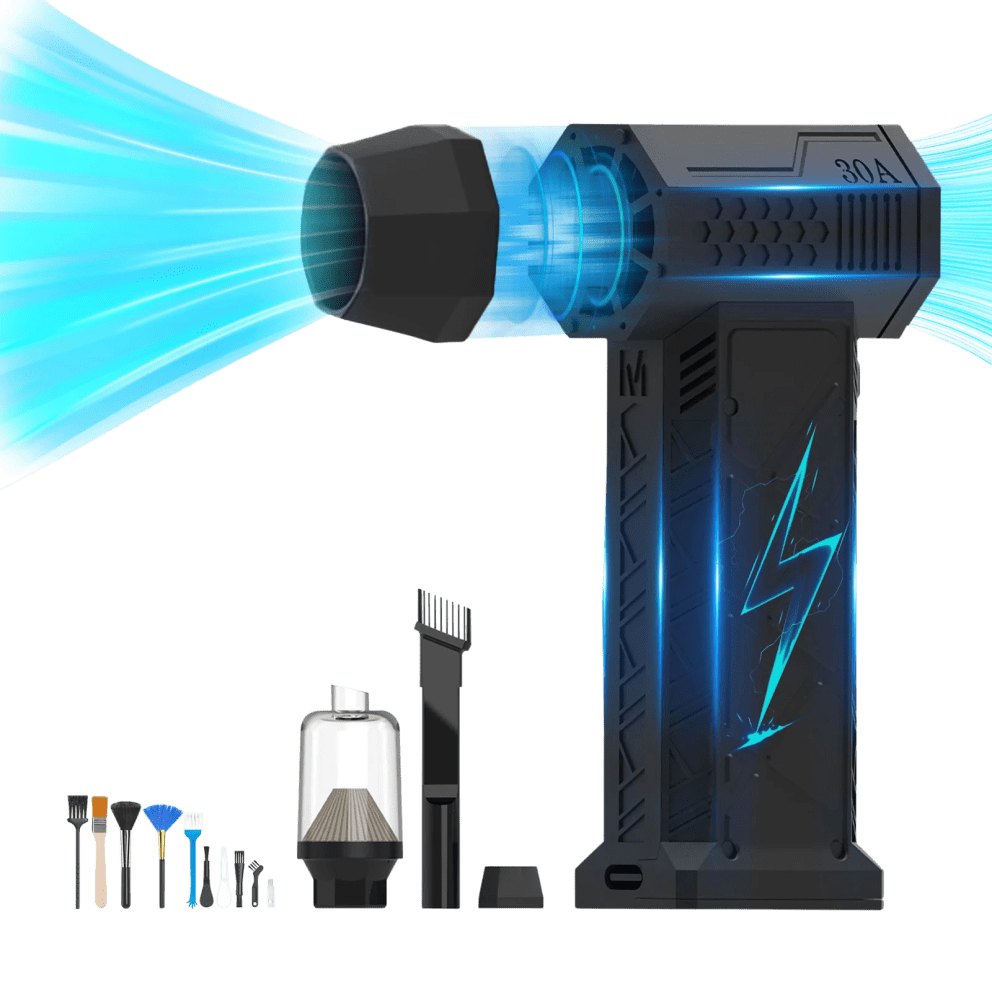 Handheld, high-speed fan & vacuum for cooling off or cleaning