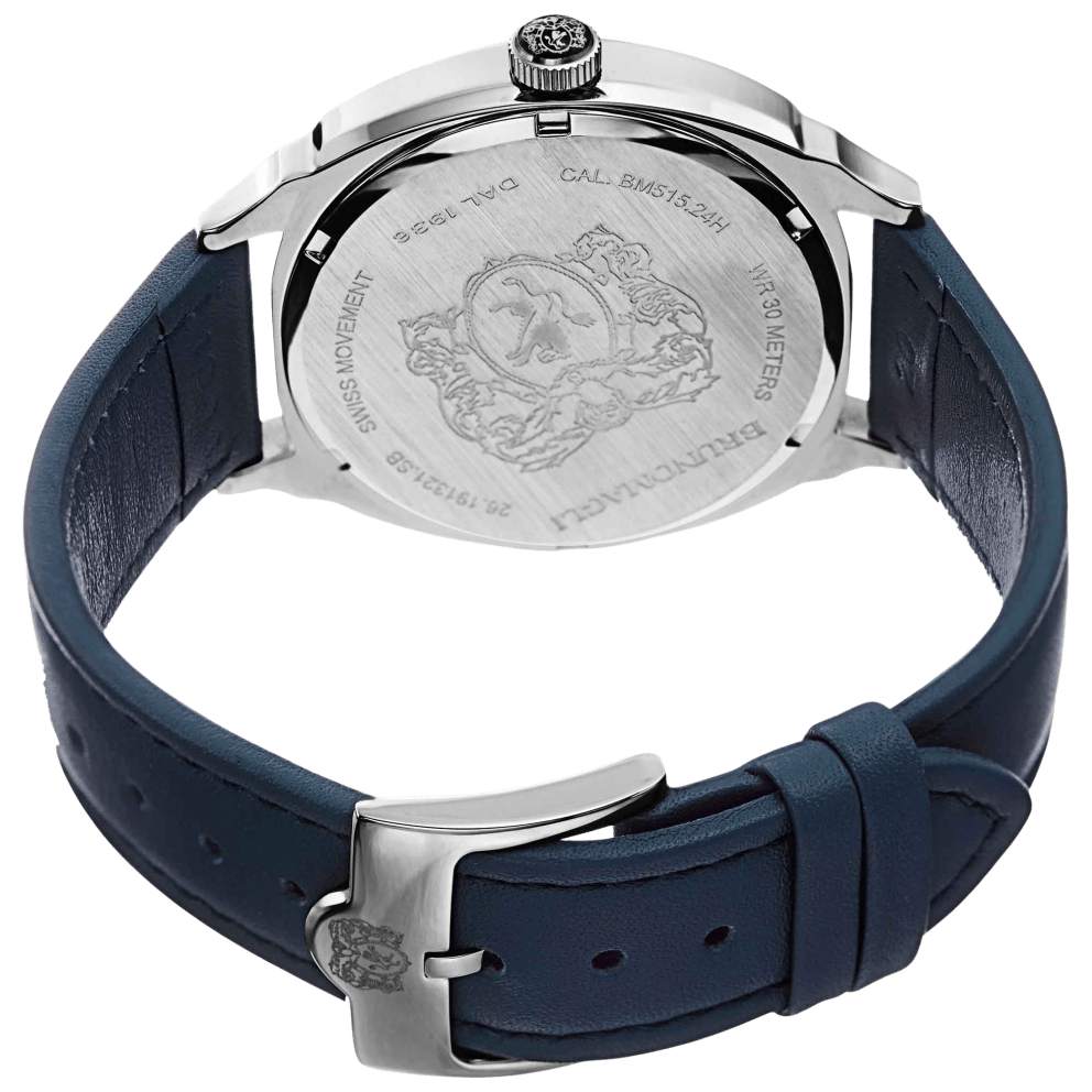 Silver Case w/ Gun Dial on Blue Strap