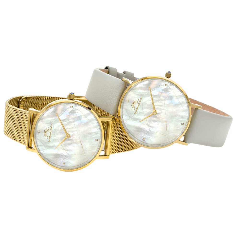 Gold Bracelet + Grey Band