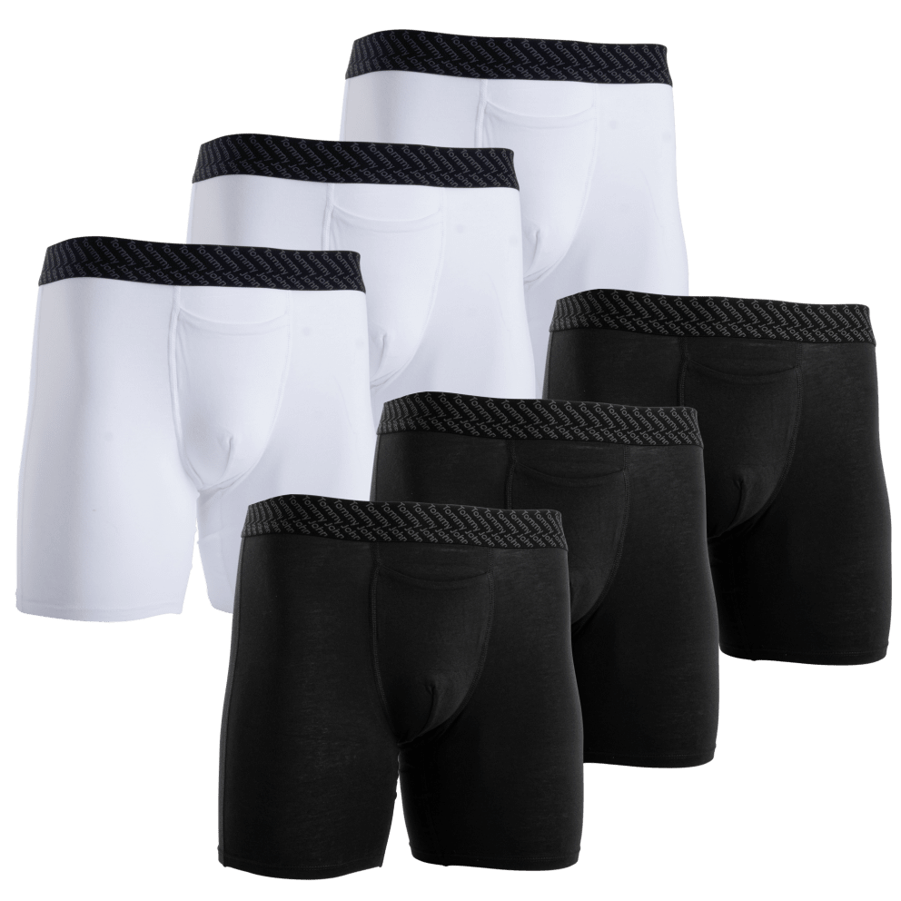 6" Cotton Basics Boxer Briefs (Black/White)