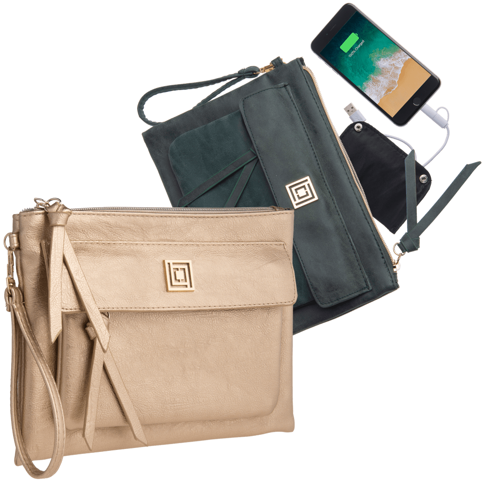 SideDeal Liz Claiborne Phone Charging Clutch with RFID Theft Protection
