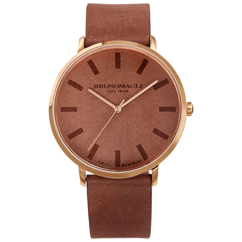 Rose Gold Case w/ Dark Brown Strap and Dark Brown Dial