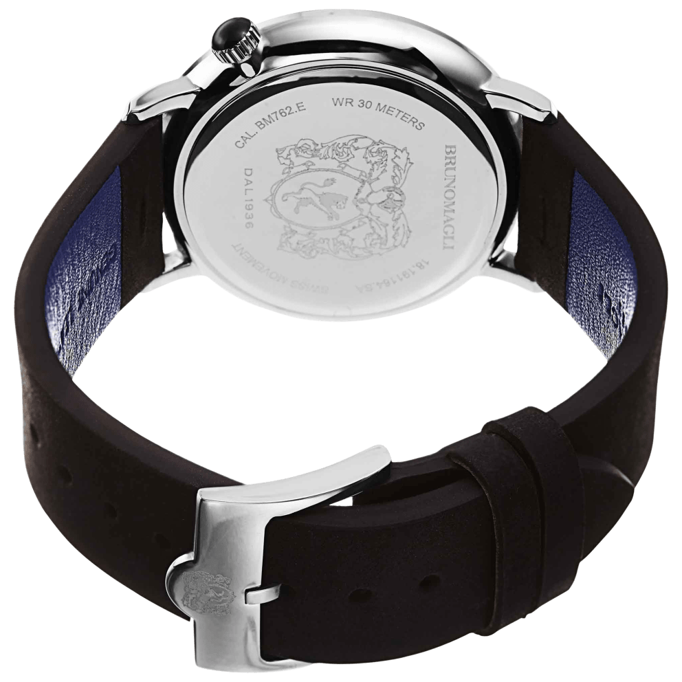 Silver Case w/ Blue Hand and Black Strap