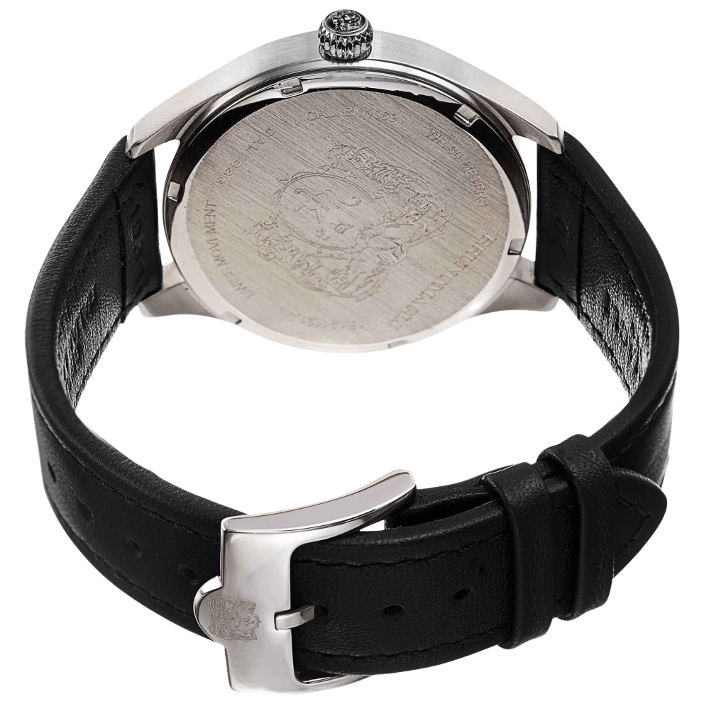 Silver Tone, Grey Dial w/ Black Strap
