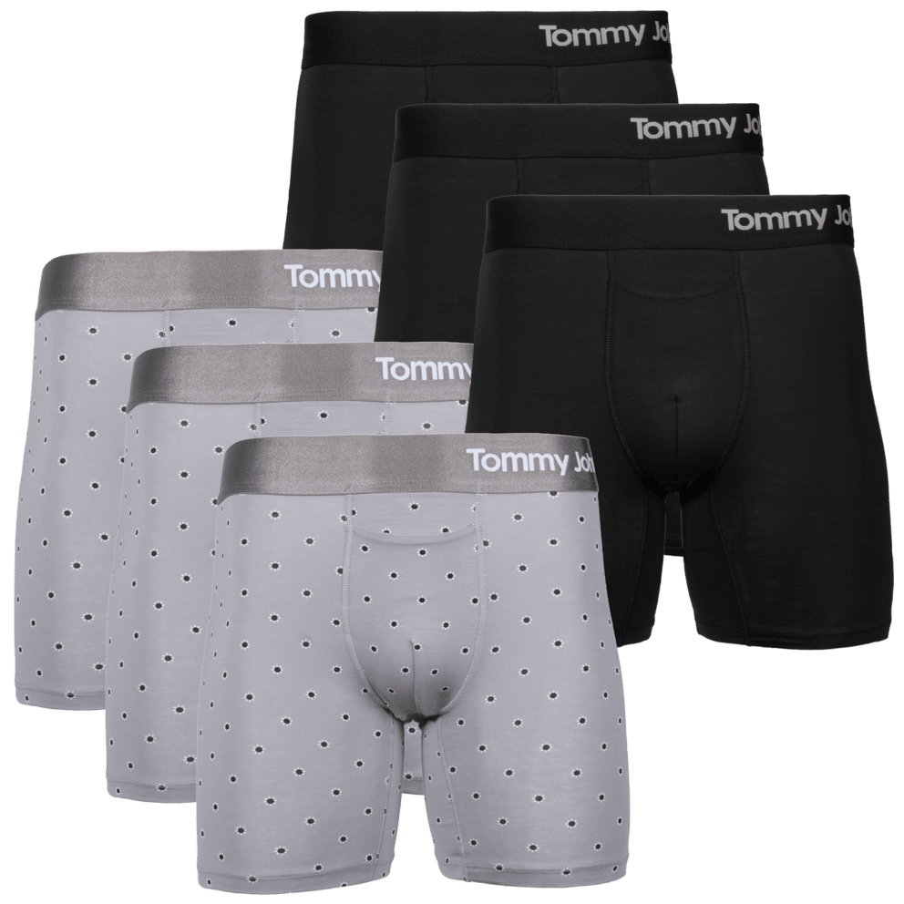 6" Cool Cotton Boxer Briefs (Jumbo Sky Bud/Black)