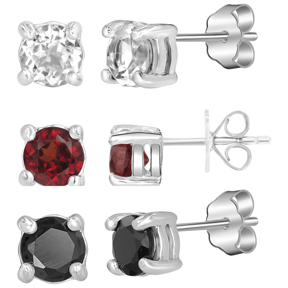 Set B: White Topaz, Garnet and Onyx