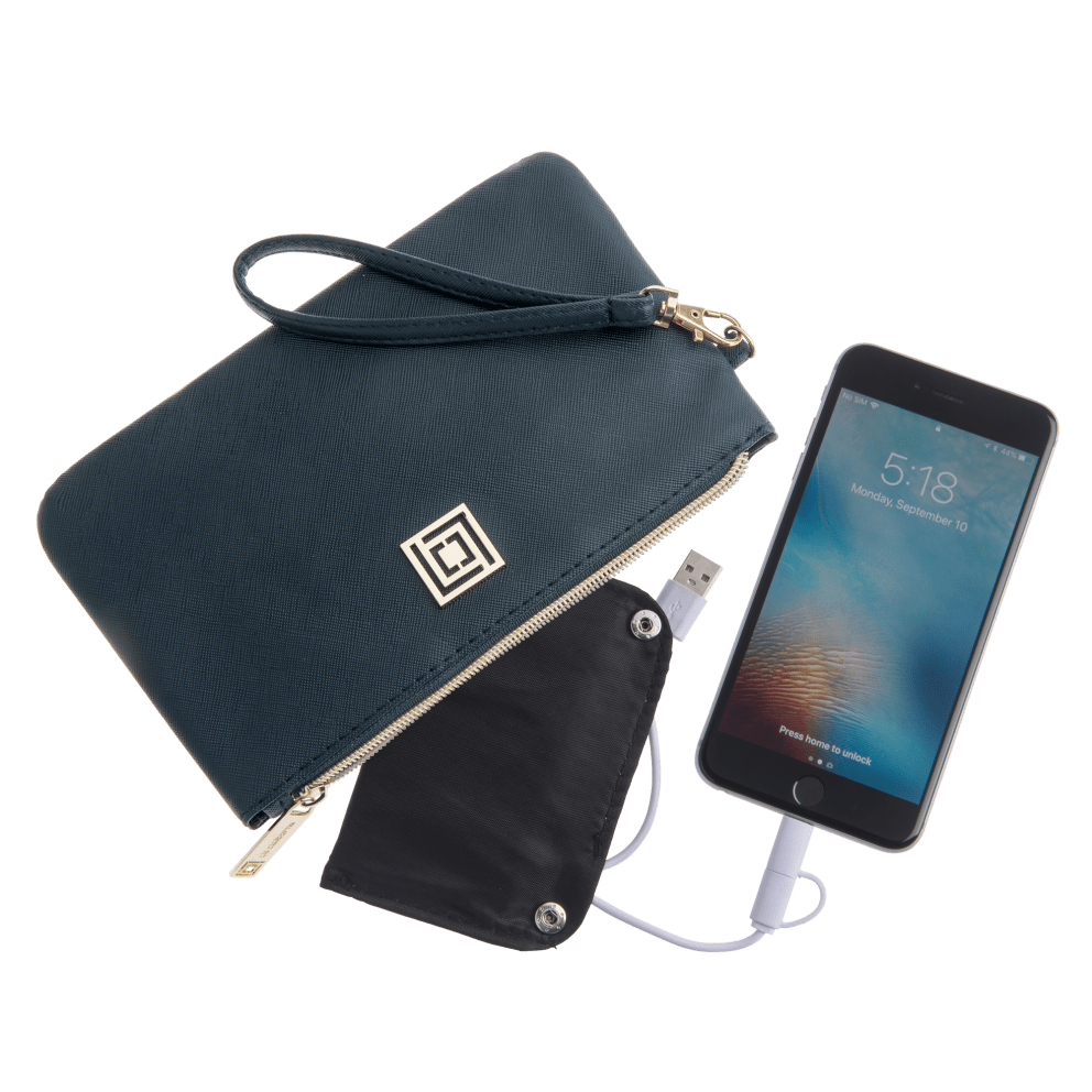 SideDeal Liz Claiborne Saffiano Phone Charging Wristlet with RFID Theft Protection