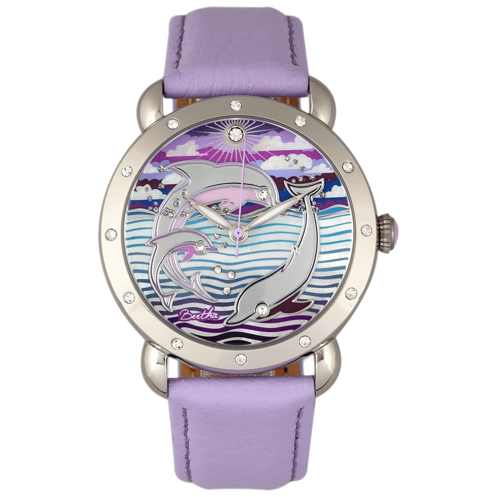 Silver Case/Lavender Band