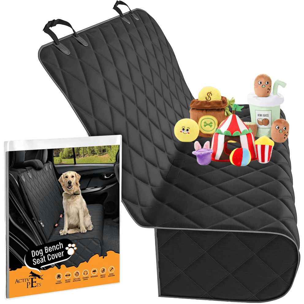 Rear Car Seat Cover + 3-Pack Toys