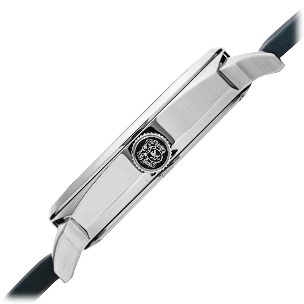 Silver Case w/ Gun Dial on Blue Strap
