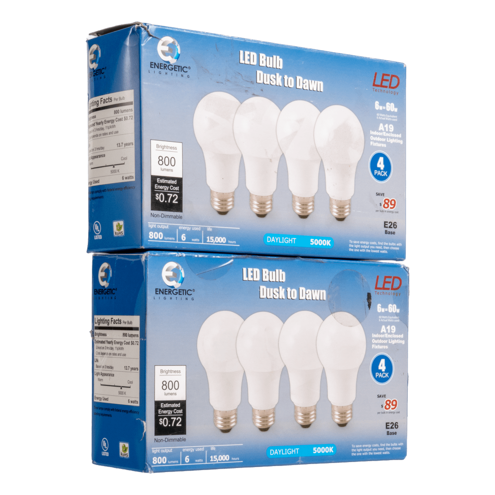 8-Pack - A19 6W Dusk-to-Dawn 5000K
