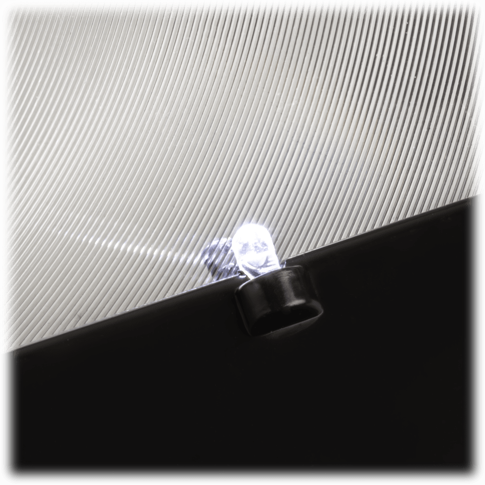 3 Built-in LED lights make sure you're able to see the text no matter the situation