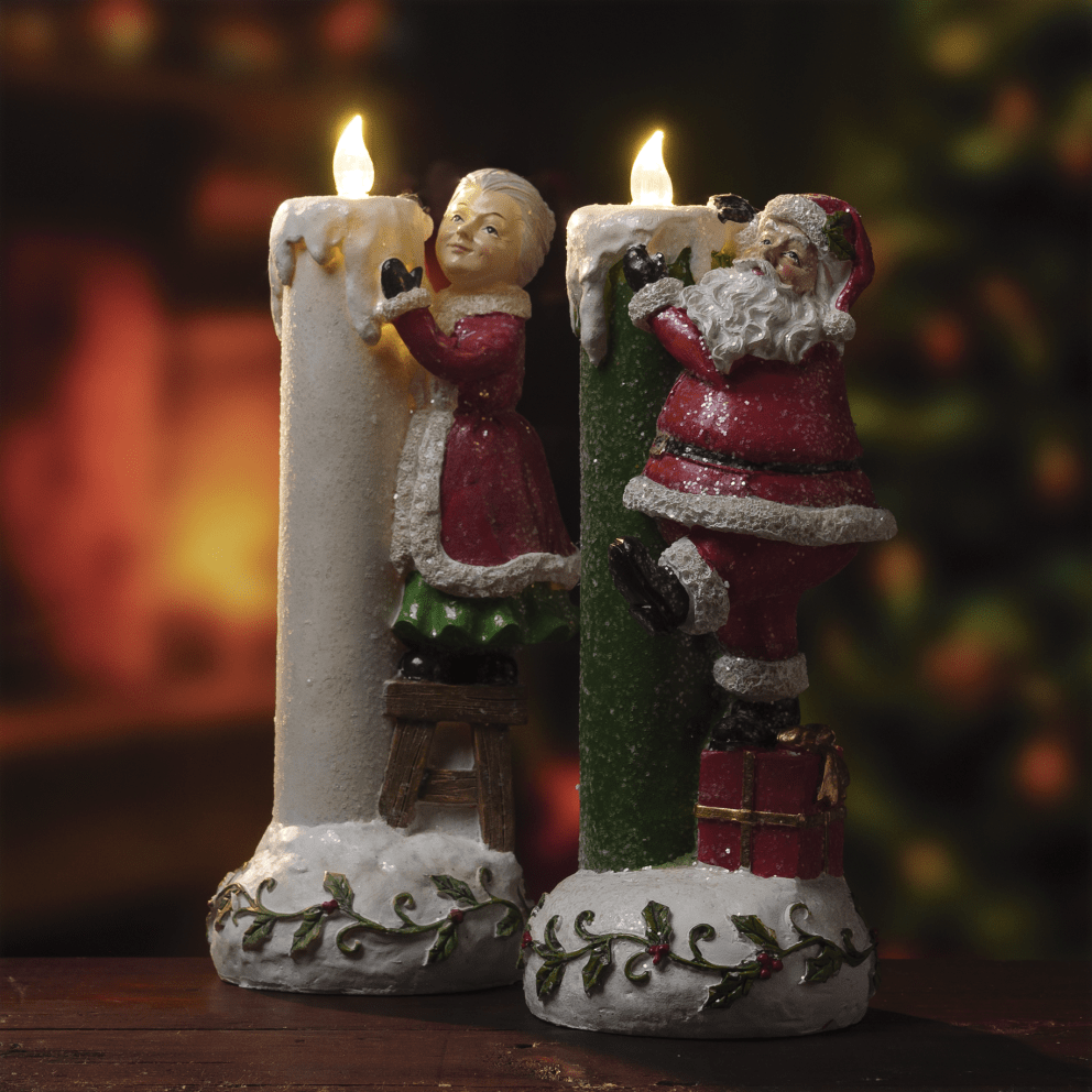 Valerie Parr Hill Santa & Mrs. Claus Candle Set