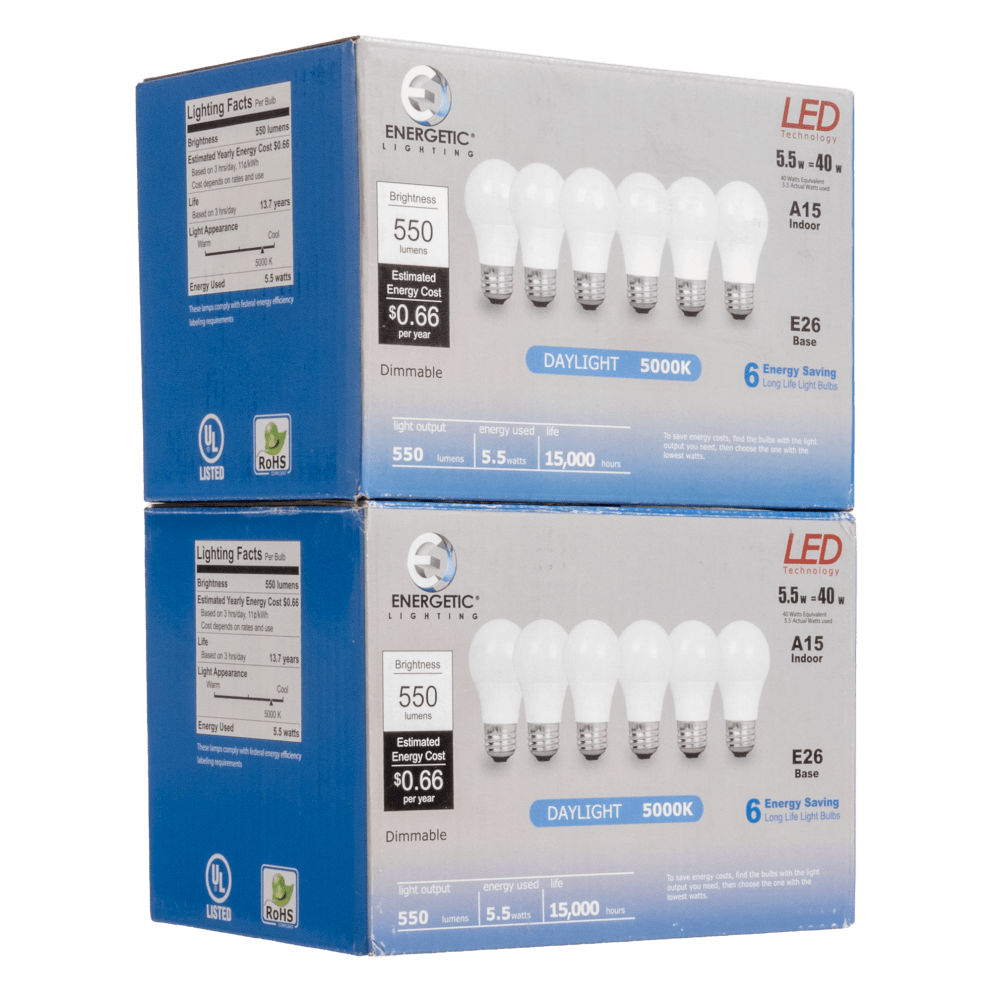 12-Pack - A15 5.5W Dimmable 5000K