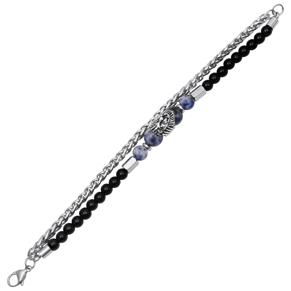 Blue Stone Lion Bead Chain