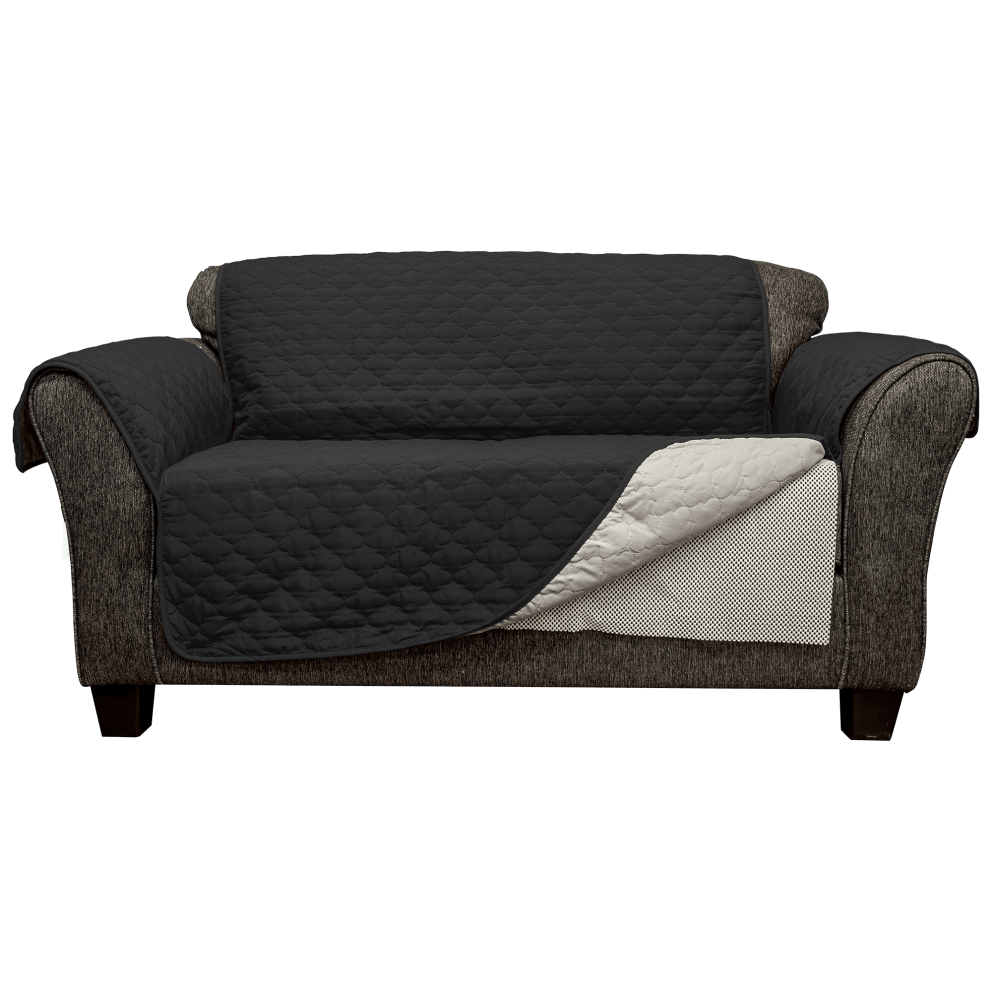 Silver/Black Loveseat