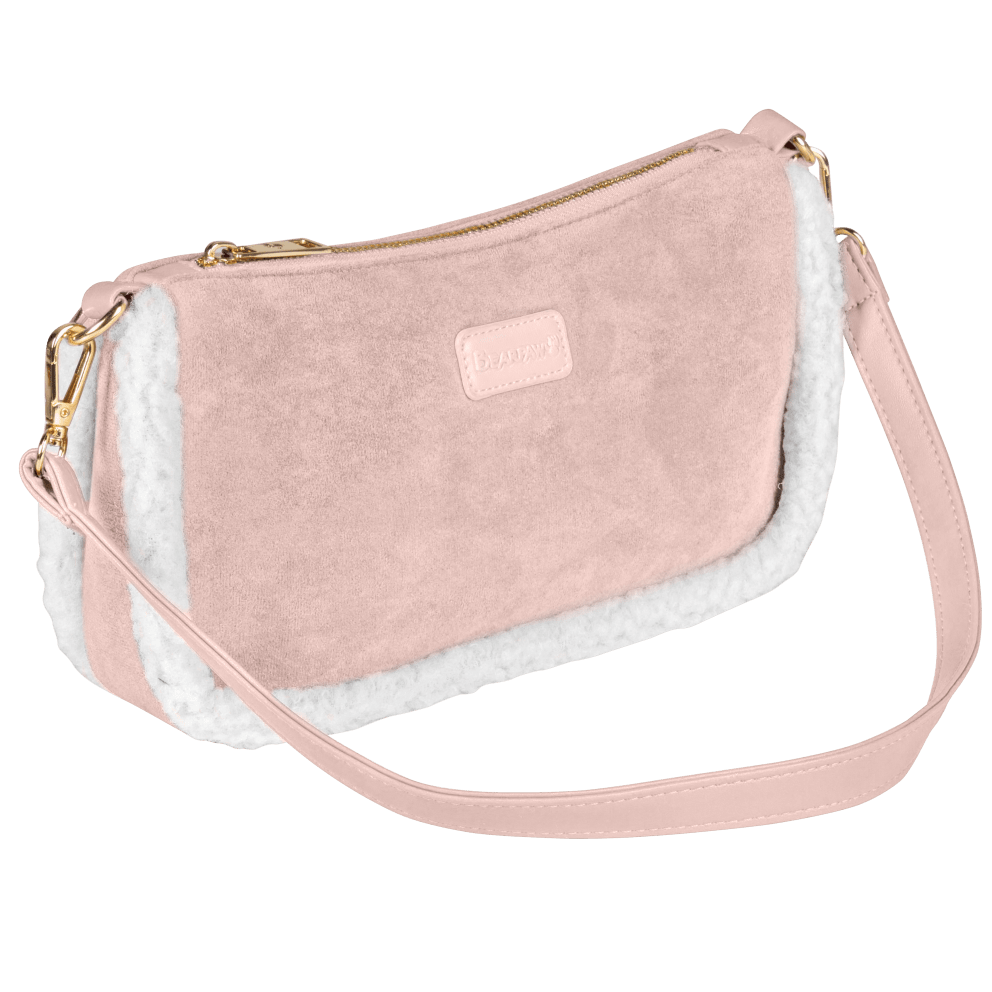 Faux Suede with Faux Shearling Trim - Blush
