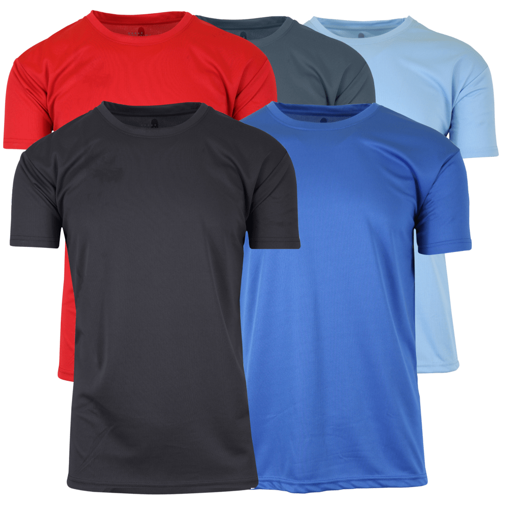 Black, Charcoal, Light Blue, Medium Blue, Red