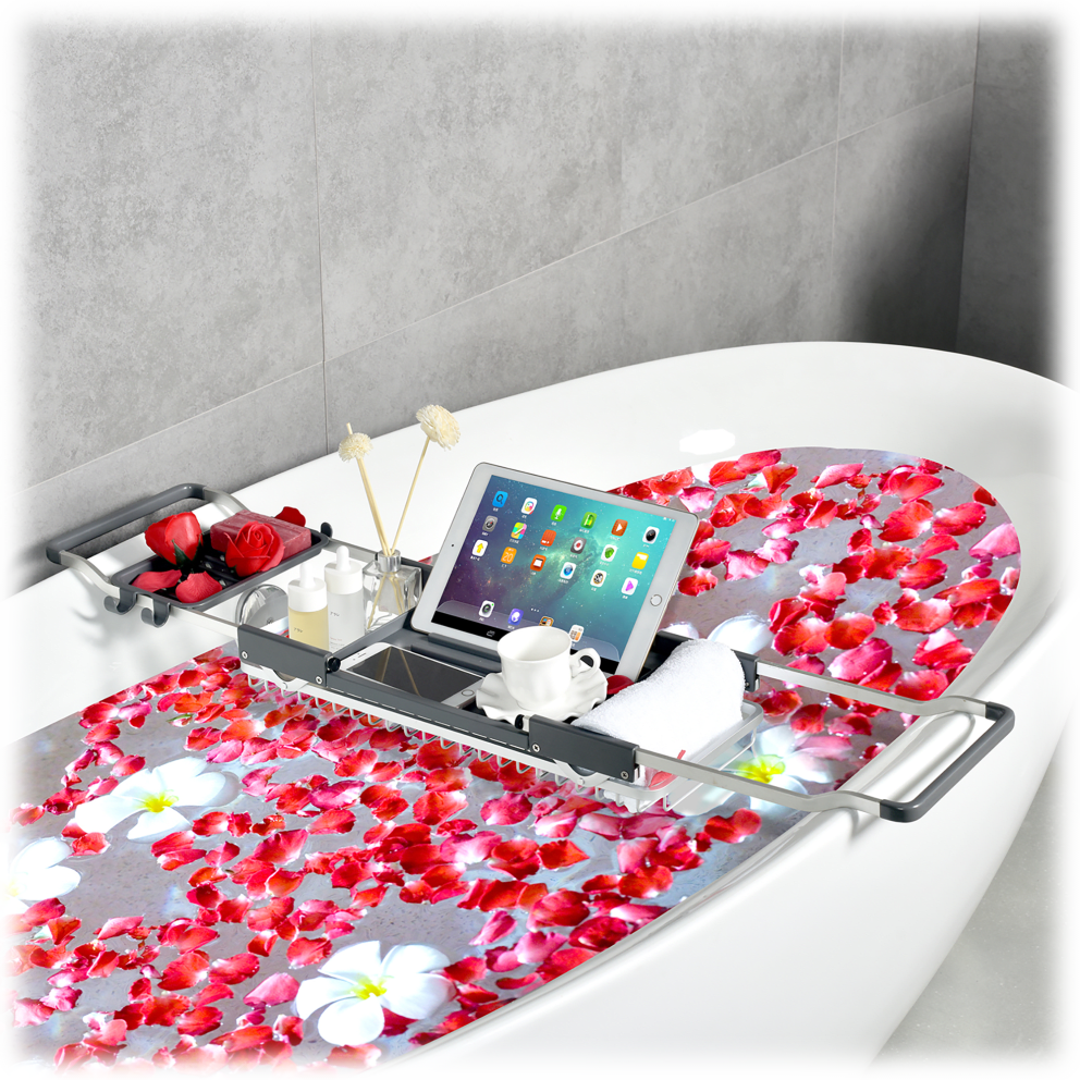 Have your phone or even your tablet with you and never be away from your loved ones or social media with this convenient bath caddy