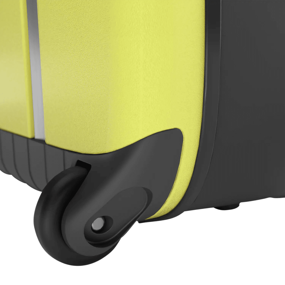 Coated spinner wheels effortlessly glide through airports