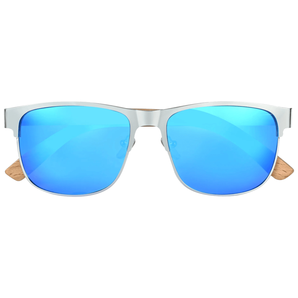Bamboo / Silver Metal / Blue