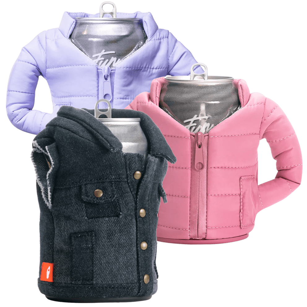 Dusty Rose Puffy Jacket / Lavender Puffy Jacket / Pewter Denim Vest