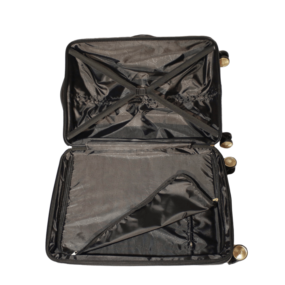 Interior tie down straps and zippered divider