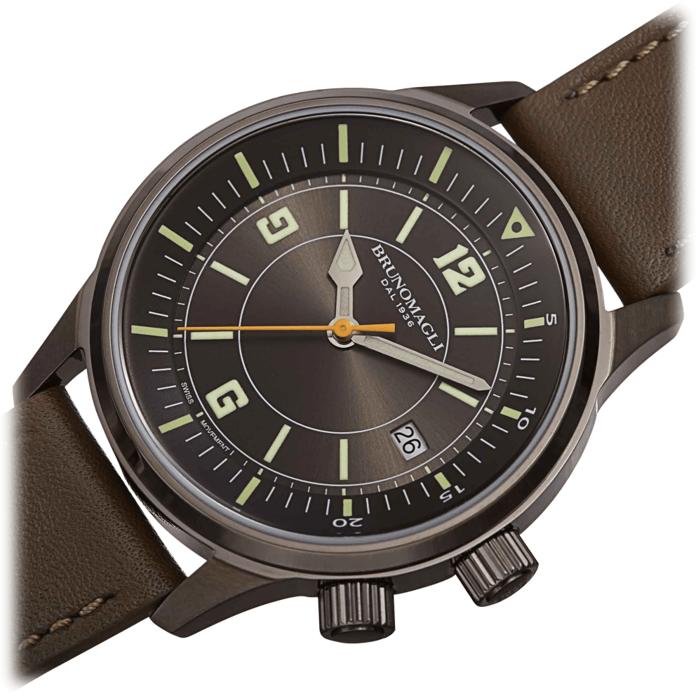 Gunmetal Case w/ Gun Dial on Green Strap