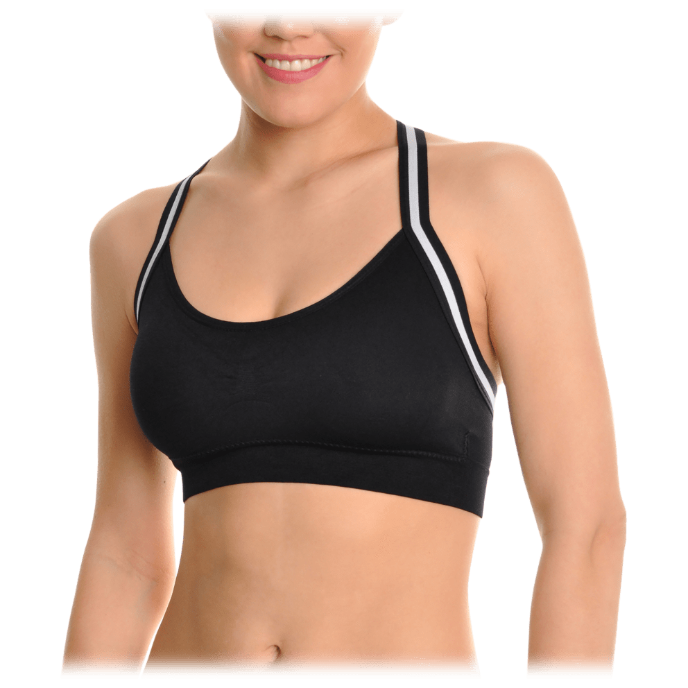 Striped Racerback Bralette - Black