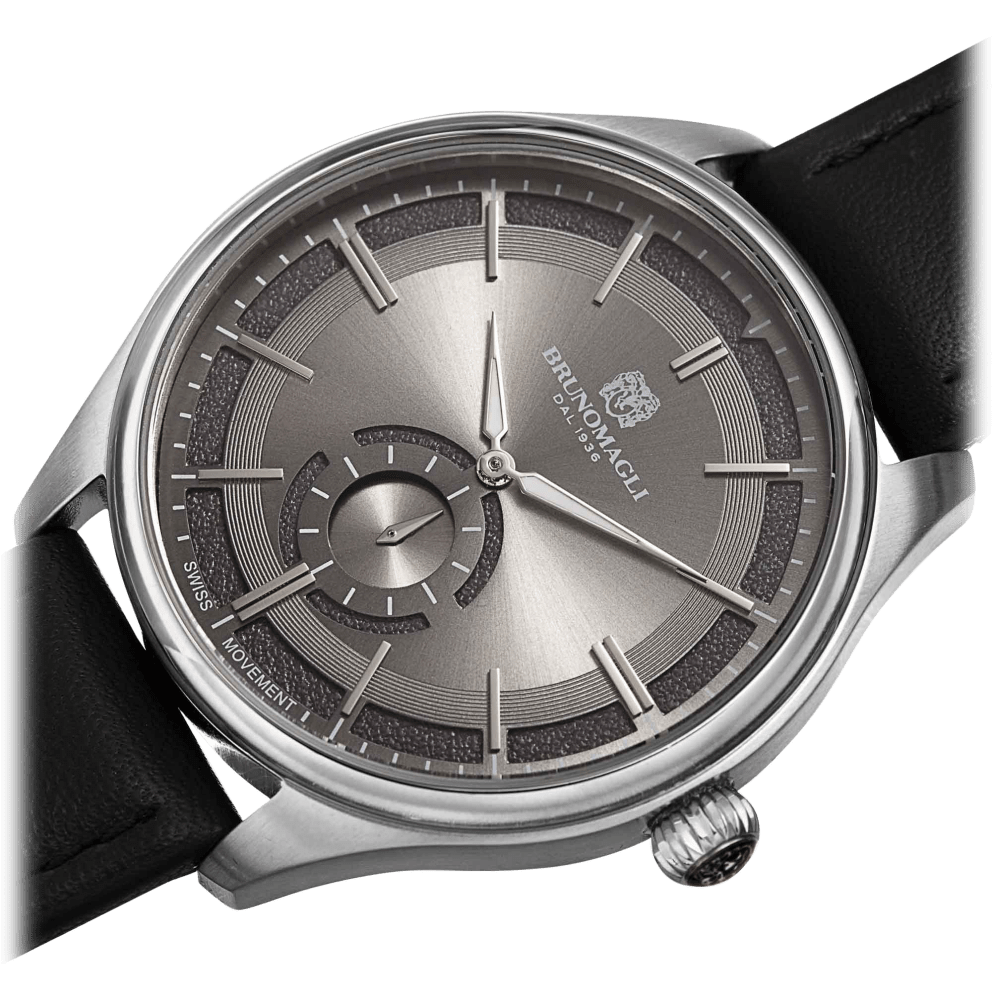 Silver Tone, Grey Dial w/ Black Strap