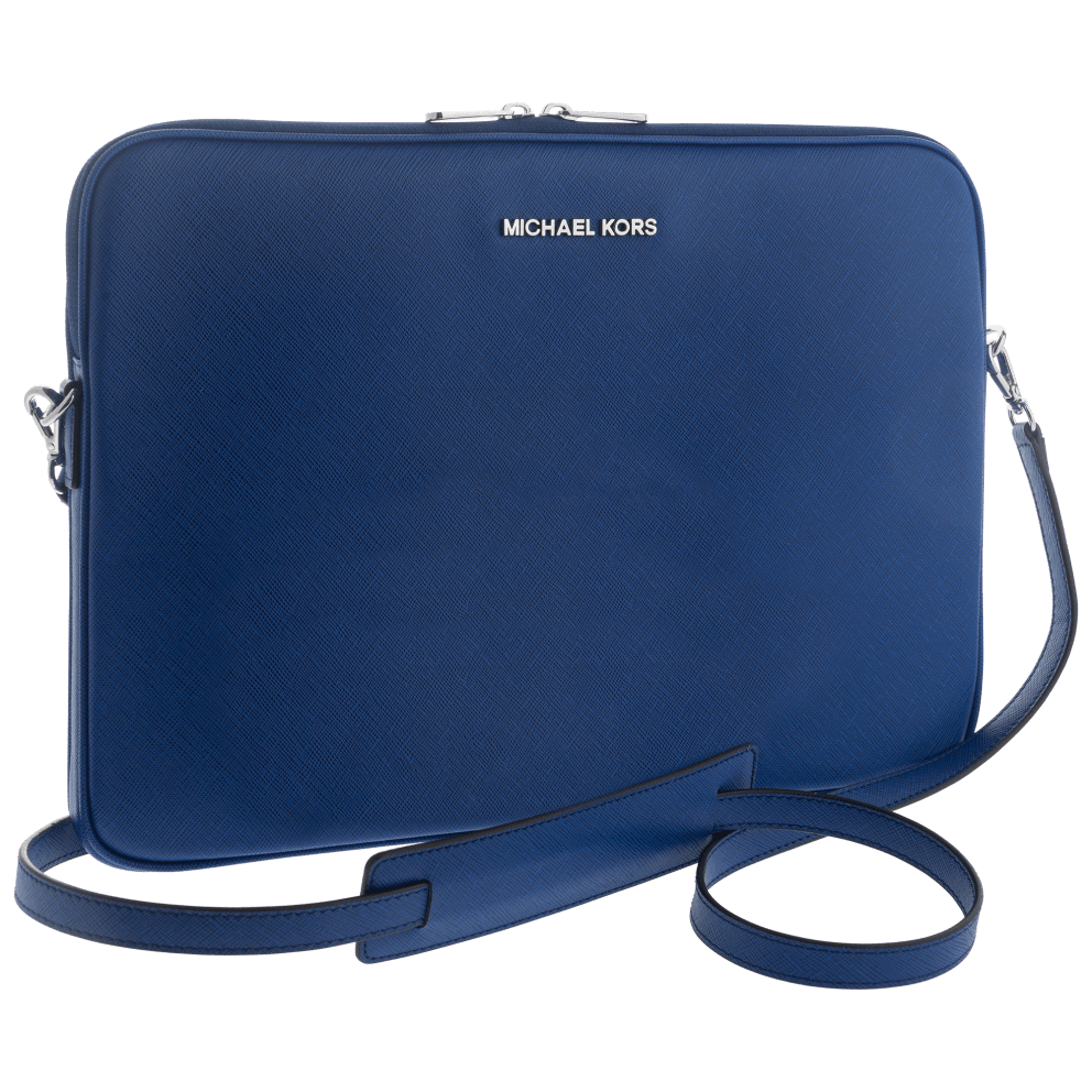 13" Zippered with Strap Sapphire Saffiano