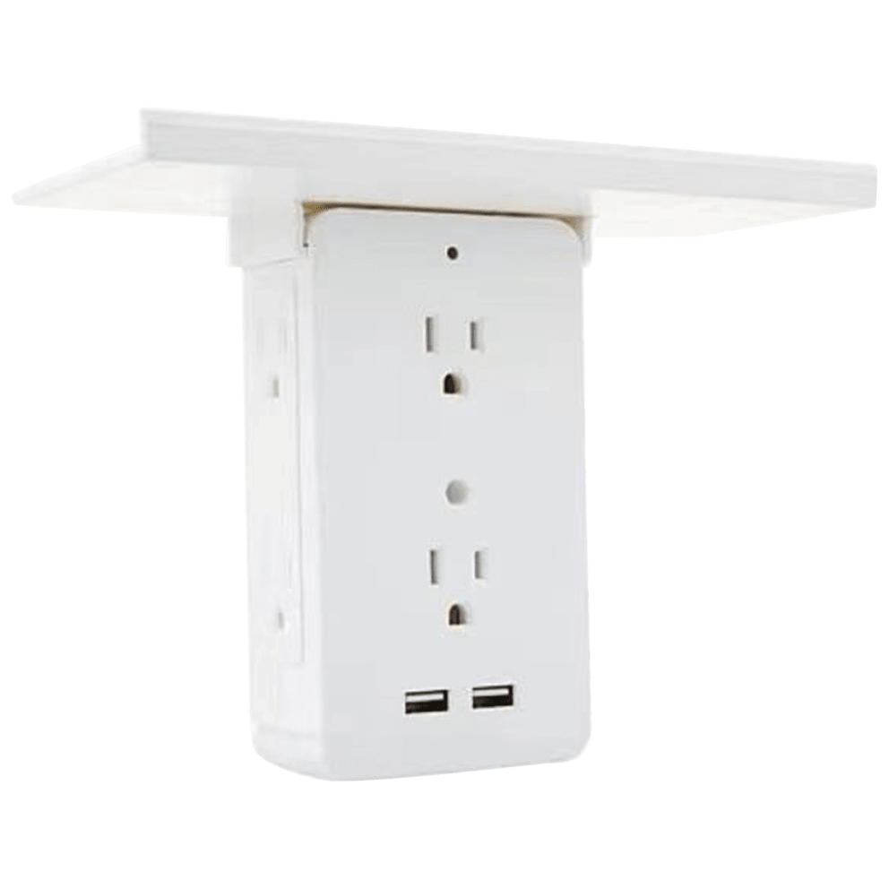 Shelf with 6-Outlet + 2-USB