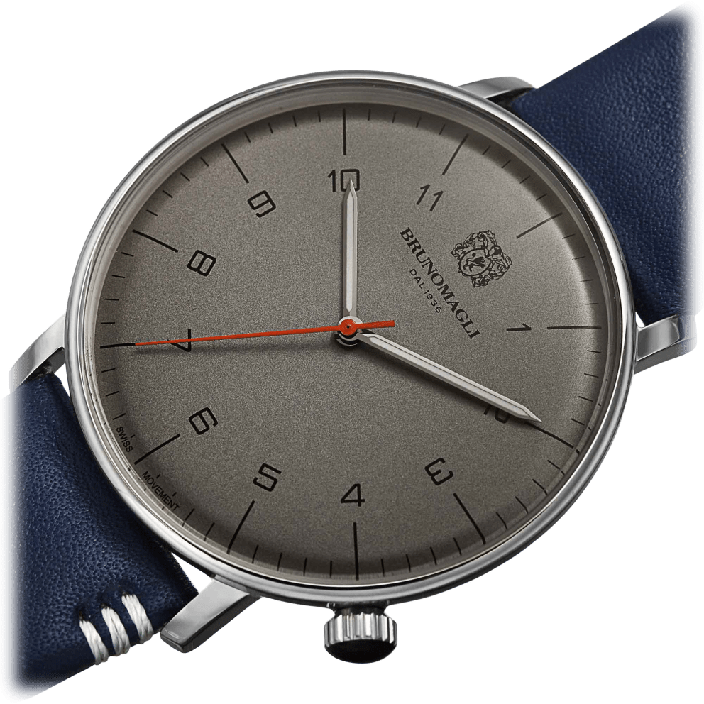 Silver Case w/ Grey Dial on Blue Strap