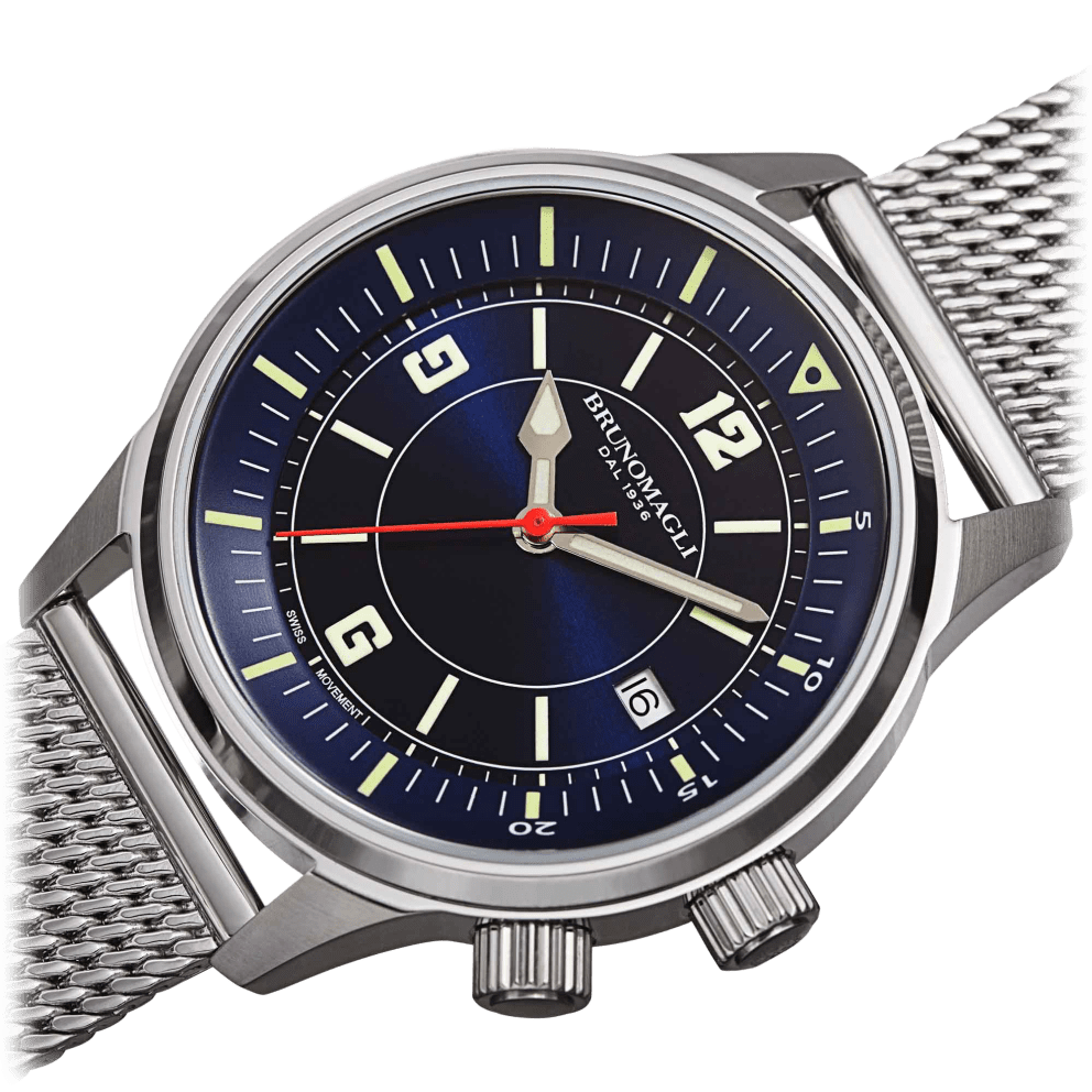 Silver Case w/ Blue Dial on Stainless Steel Bracelet