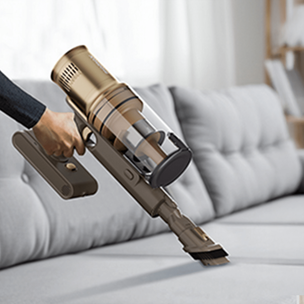 Versatile cordless design with 2 attachments to remove dust and pet hair from furniture, curtains, and more