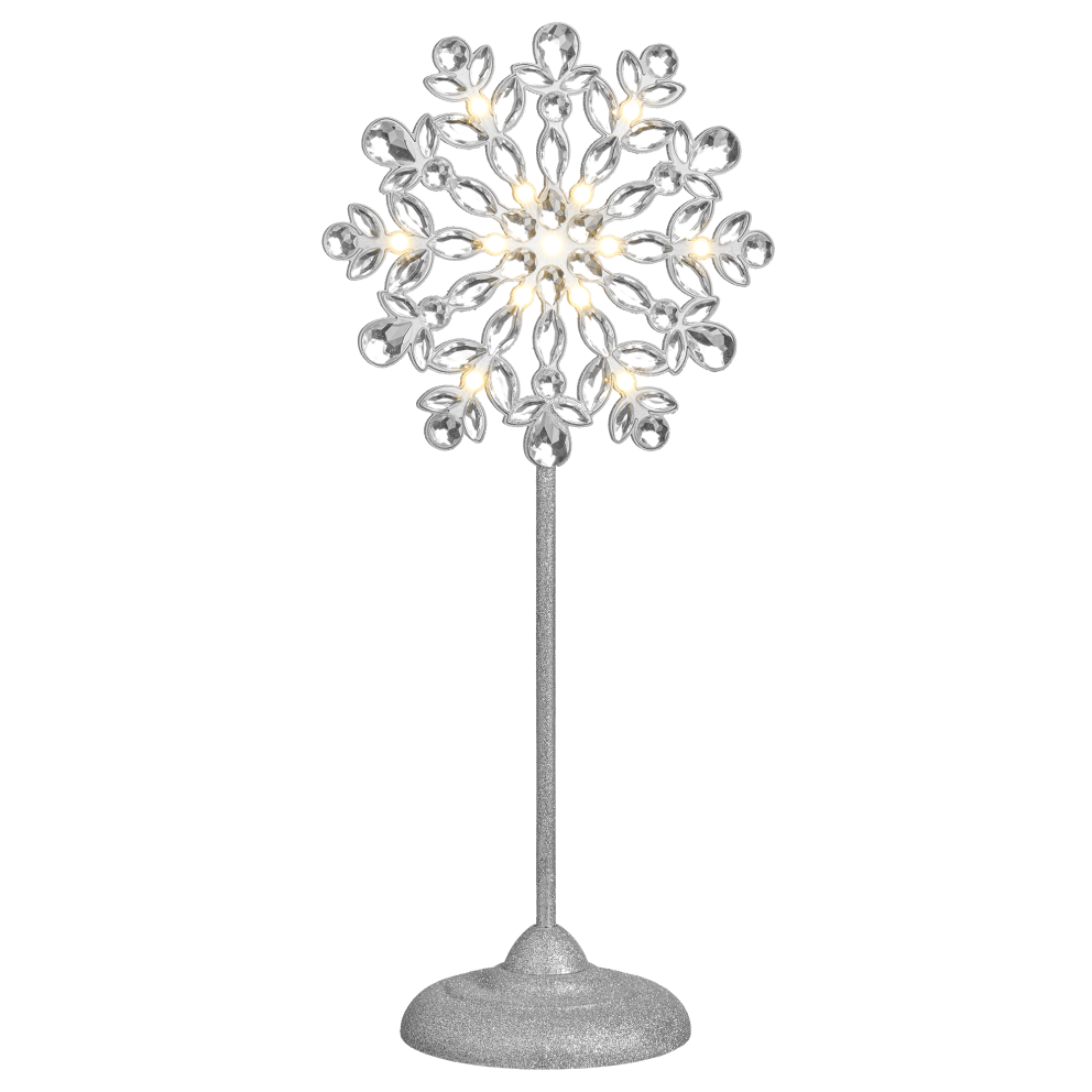 August & Leo Home 2-in-1 LED Tree Topper & Stand Jeweled Snowflake