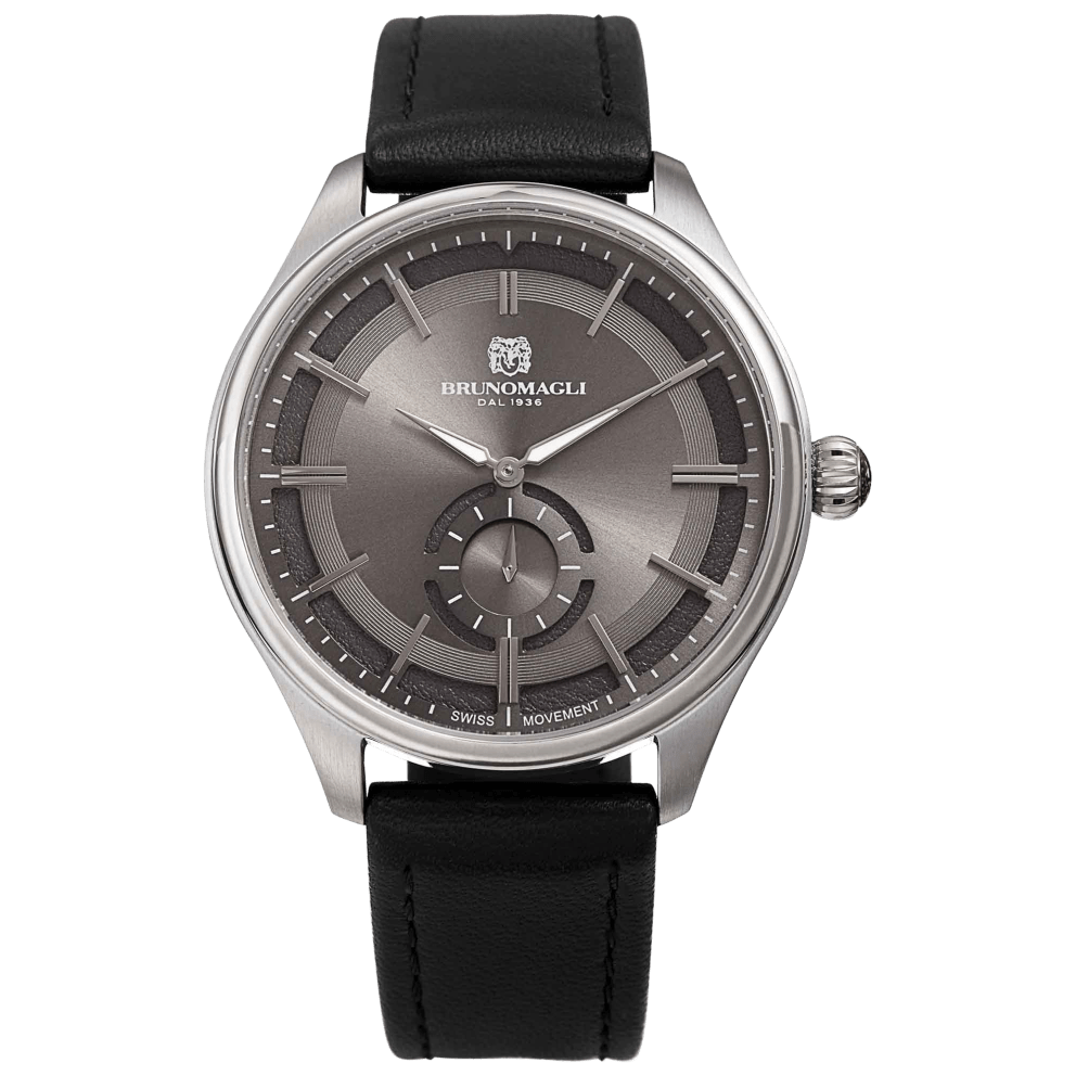 Silver Tone, Grey Dial w/ Black Strap