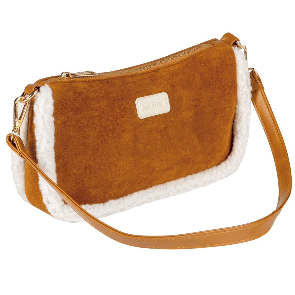 Faux Suede with Faux Shearling Trim - Hickory