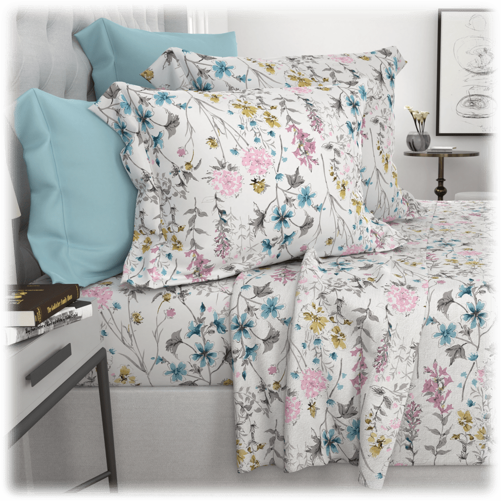 Aqua Pink Floral