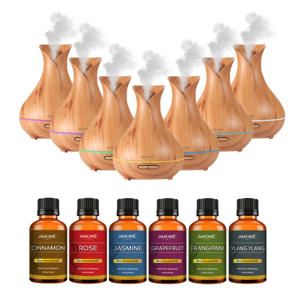 Light Oak Wood Diffuser with Winter Aromatherapy Oils - 6