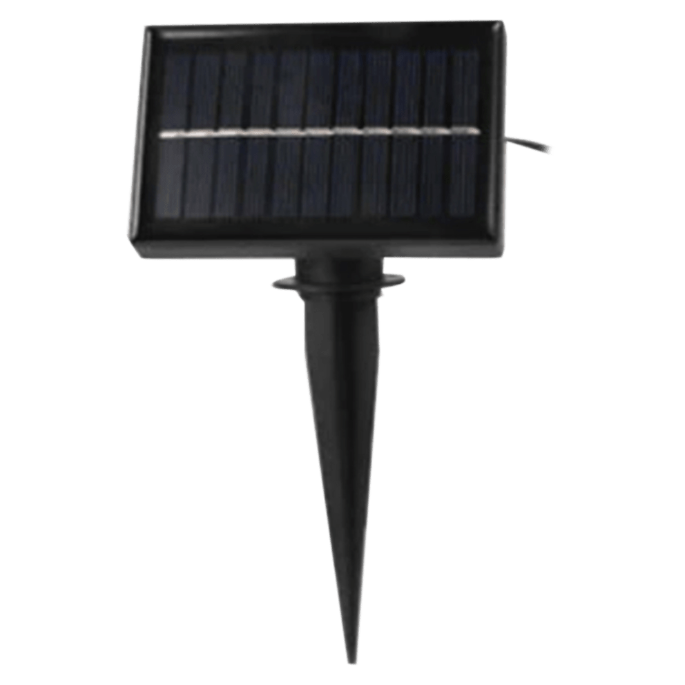Solar panel collects electricity during the day and the 600 mAh internal battery powers the lights at night