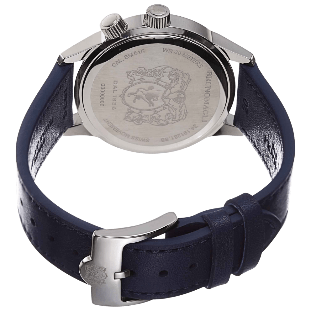 Silver Case w/ Blue Dial on Blue Strap