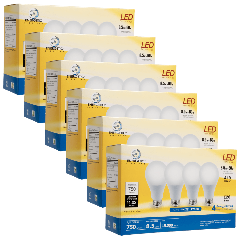 24-Pack - A19 8.5W 2700K