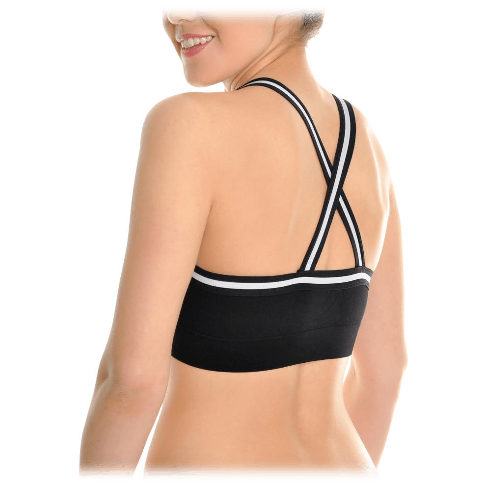 Striped Racerback Bralette - Black