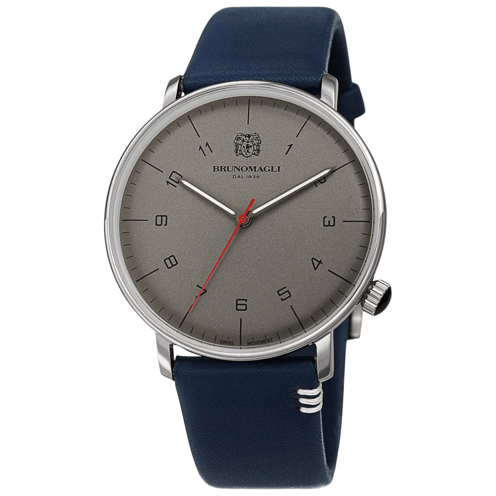 Silver Case w/ Grey Dial on Blue Strap