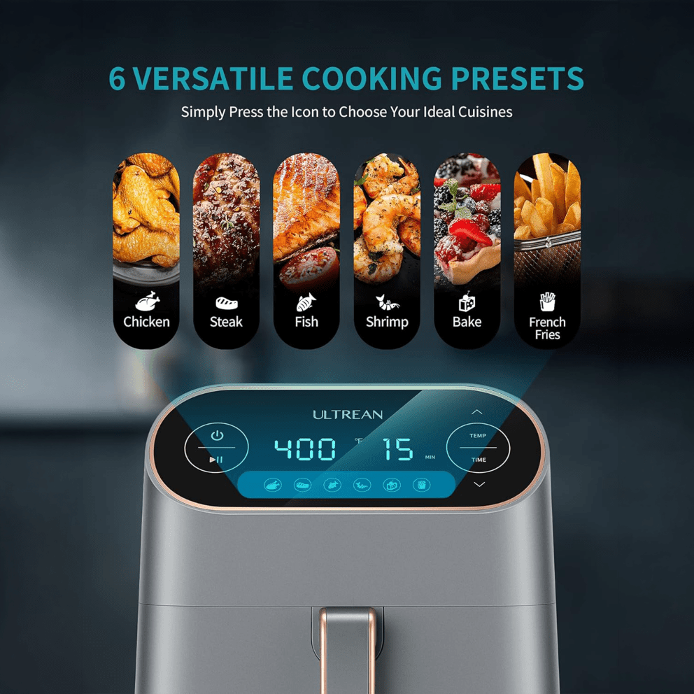 6 preset cooking modes for quick, easy meals at the touch of a button
