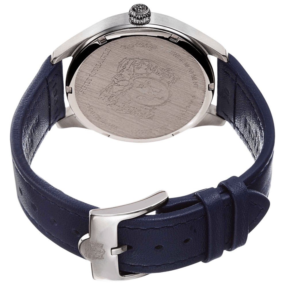 Silver Tone, Silver Dial w/ Blue Inlay, and Blue Strap